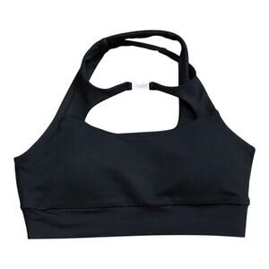 Bombshell Sportswear Black Cutout Sports Bra XS Strappy Back Athletic Yoga